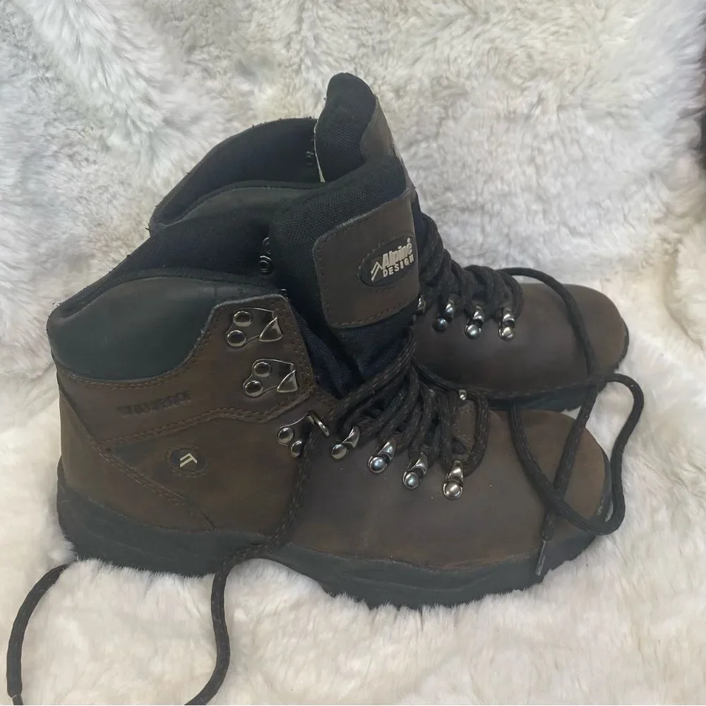 Alpine Design Grand woman brown leather waterproof hiking boots 6.5 - Picture 4 of 14